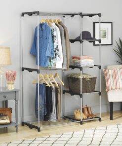 Alternative view of Whitmor Double Rod Freestanding Closet Organizer, Silver Gray