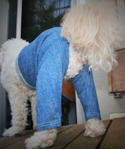 Alternative view of Mozzie Pants Walking Dog Pants, E-Collar Alternative, Dog Pajamas, X-Small Dog, Blue
