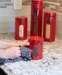 Anchor Hocking Palladian Window Cylinder Jars, Mixed Sizes, Cherry, Set of 4 4 Piece Palladian Canister Set 25 91H1yhF3kOL