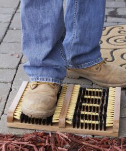 Superio Shoe and Boot Scraper, Outside Shoe Scrubber Brush 10.5 X 14 Inch - Cleans Deep Removes All Outdoor Dirt, Snow, Mud and Sand. Construction, Hiking Cleaner (Wood 1-Pack) Wood 1-Pack 20 91HE3eYSuxL