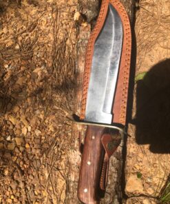 SZCO Supplies 15” Classic Wood Handle Carbon Steel Bowie Blade Outdoor Survival Knife,Brown/Brass 75 91HGC2eTaXL