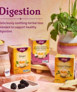 Yogi Tea - Ginger Tea (6 Pack) - Supports Healthy Digestion - Soothing and Spicy Blend - Caffeine Free - 96 Organic Herbal Tea Bags 12 91HP7V5e1L