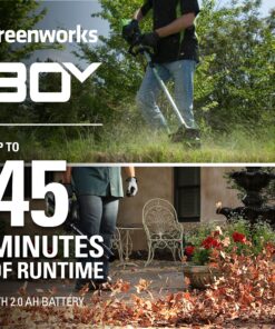 Greenworks Pro 80V Cordless Brushless String Trimmer + Leaf Blower Combo, 2Ah Battery and Charger Included STBA80L210 16" Trimmer + Blower (2.0Ah) 24 91HREi1C4S