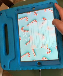 HDE Case for iPad 9.7-inch 2018 / 2017 Kids Shockproof Bumper Hard Cover Handle Stand with Built in Screen Protector for New Apple Education iPad 9.7 Inch (6th Gen) / 5th Generation iPad 9.7 - Blue 31 91HSHADjmYL