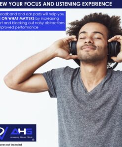 AHG Replacement QC15 Ear Pads & QC15 Headband Pad Compatible with Bose QuietComfort 15 (QC15) & QuietComfort 2 (QC2) Headphones - Soft, Great Comfort + Durability, Protein Leather (Black) 28 91HUMevuzxL