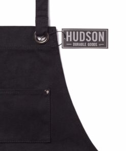 Hudson Durable Goods - Waxed Canvas Apron - Black Apron for Men and Women - With Pockets & Crossback 31 91HXSVUBRLL
