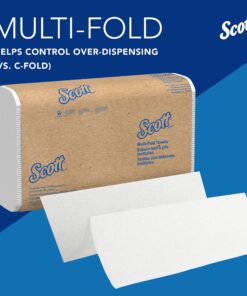 Scott® Multifold Paper Towels (03650), with Absorbency Pockets™, 9.2" x 9.4" sheets, White, Compact Case for Easy Storage, (250 Sheets/Pack, 12 Packs/Case, 3,000 Sheets/Case) 250 Count (Pack of 12) 22 91HZkQsS07L