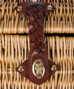 PICNIC TIME - Verona Wine & Cheese Picnic Basket - Wicker Wine Tote - Wine Basket with Picnic Set, (Adeline Collection - Deep Purple with Coral Pattern) Adeline Collection 23 91Ha0z9rijL