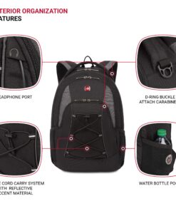 SwissGear 1186 Bungee Backpack, Black/Grey, 17-Inch 9 91HarUt6L