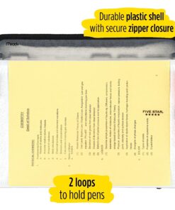 Five Star 7 Pocket Expanding File Organizer, Plastic Expandable File Folders with Customizable Tabs & Clear Cover, Holds 11" x 8-1/2", Zipper Closure, White (72508) 17 91HezzJNOaL