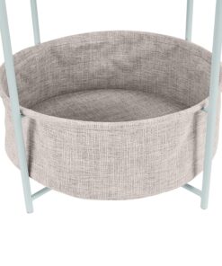 Amazon Basics Round Storage End Table, Side Table with Cloth Basket, Mint Green/Heather Gray, 18 in x 18 in x 19 in 29 91Hf3X1InhL