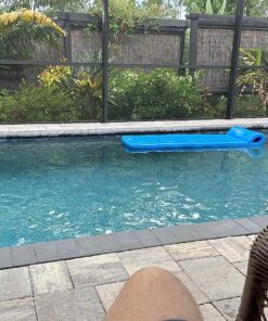 TRC Recreation Sunsation 1.75 Inch Thick Foam Lounger Water Floating Swimming Pool Raft with Roll Pillow for Head and Neck Support, Bahama Blue 26 91HfMQGX1L