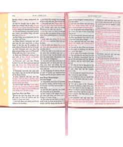 KJV Holy Bible, Giant Print Full-size Faux Leather Red Letter Edition - Thumb Index & Ribbon Marker, King James Version, Pink Leather Bound 44 91HhaMSg23L