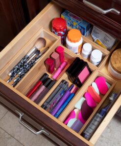 Lipper International 8181S Bamboo Wood Stacking Drawer Organizer Box, 3" x 9", Set of 2 3" x 9" (Set of 2) 11 91HnvUzy0iL