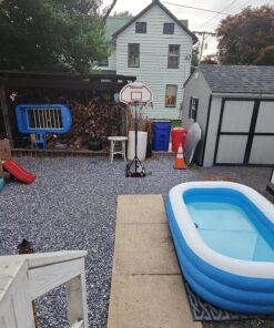 Best Choice Products Kids Height-Adjustable Basketball Hoop, Portable Backboard System w/ 2 Wheels, Fillable Base, Weather-Resistant, Nylon Net, Adjusts from 70.5in to 82.3in - White 39 91HoXxFgJGL