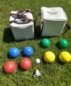 GoSports 90 mm Backyard Bocce Set with 8 Balls, Pallino, Case and Measuring Rope - Made from Premium Resin 32 91Hpnz4Au5L