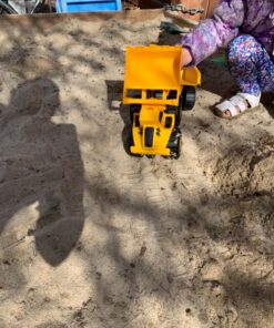 Amazon Basics Toy Construction Vehicle Set, Dump Truck and Bulldozer, Indoor/Outdoor, 10-Inch, Pack of 2, Yellow, 10.25" x 12" x 5.75" 53 91HsnQ0AnyL