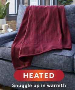 Alternative view of Sunbeam Royal Ultra Cabernet Heated Personal Throw / Blanket, Cozy-Warm, Adjustable Heat Settings