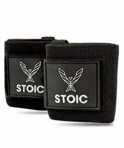 Stoic Wrist Wraps Weightlifting, Powerlifting, Cross Training, Bodybuilding with Thumb Loop. for Gym Workout, Men and Women Weight Lifting and Strength Training 18 Inches Black 31 91I6Dg8 XoL