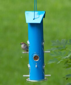 Perky-Pet 391 Metal Tube Wild Bird Feeder, Blue Sturdy 26 91I6otBEmL