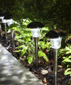 Morvat LED Auto Solar Powered Outdoor Path Lights with Stainless Steel & Glass Lens for Garden Yard & Pathway, Bright Waterproof Landscape & Patio Lighting, Dusk to Dawn, White Light, 8 Pack 19 91I7lwh6Z0L