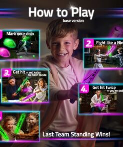 Ninja Toys Meet Samurai Swords in Glow Battle | Ninja Toys for Boys | Ages 8-12+, 2-4 Players | Kids Sword Game | Glow in The Dark Games | Glow Swords for Kids 8-12+ | A Thrilling Ninja Sword Game! 35 91I86DoudgL