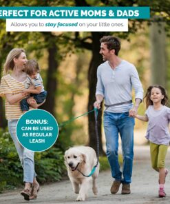 Tuff Mutt Hands Free Dog Leash For Running That Makes A Great Waist Leash for Dog Walking, Double Handle Bungee Leash with Reflective Stitching and Adjustable Dog Walking Belt green/gray 32 91IIztiOMuL