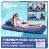 Aqua Premium Convertible Pool Float Lounge – Extra Large – Heavy Duty, Inflatable Pool Floats for Adults with Cupholder – Multiple Colors Convertible XL Lounge Navy/Green/White Stripe 26 91IWisA1L