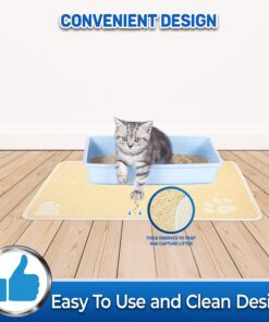 PET MAGASIN Cat Litter Mat (2-Mat Set) - Soft and Durable Pet Litter Mats for Cats, Dogs, and Puppies - One Big (24.5'' x 16.5'') and One Small (15.5'' x 12.5) Medium 27 91In1hXoTvL