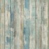 RoomMates RMK9052WP Blue Distressed Wood Peel and Stick Wallpaper