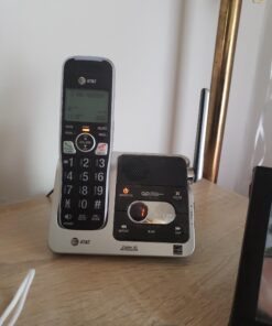 AT&T BL102-2 DECT 6.0 2-Handset Cordless Phone for Home with Answering Machine, Call Blocking, Caller ID Announcer, Audio Assist, Intercom, and Unsurpassed Range, Silver/Black 2 Handset 36 91Ip VBIfAL