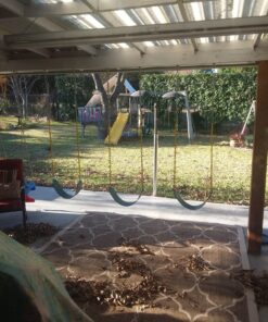 Jungle Gym Kingdom Swing for Outdoor Swing Set - Pack of 1 Swing Seat Replacement Kit with Heavy Duty Chains - Backyard Swingset Playground Accessories for Kids (Green) Green, 1 Pack Standard 43 91IuRaai8lL