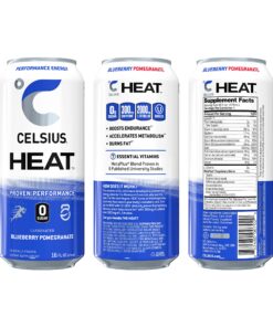 Alternative view of CELSIUS HEAT Blueberry Pomegranate Performance Energy Drink, Zero Sugar, 16oz. Can (Pack of 12) HEAT Sparkling Blueberry Pomegranate