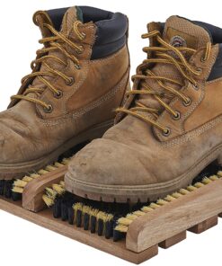 Superio Shoe and Boot Scraper, Outside Shoe Scrubber Brush 10.5 X 14 Inch - Cleans Deep Removes All Outdoor Dirt, Snow, Mud and Sand. Construction, Hiking Cleaner (Wood 1-Pack) Wood 1-Pack 19 91J2h2GmweL