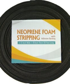 Neoprene Foam Weather Seal High Density Stripping with Adhesive Backing 1/2 Inch Wide 1/8 Inch Thick 50 Feet Long 1/2 inch x 1/8 inch x 50 feet 10 91J9aIIrtQL