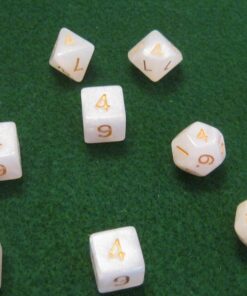 Elven White RPG D&D Dice Set: 7 + 3d6 = 10 polyhedral die plus bag! by Dave's Dice 12 91JJbdWipoL