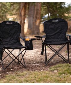 Alternative view of Coleman Portable Camping Chair with 4-Can Cooler, Fully Cushioned Seat and Back with Side Pocket and Cup Holder, Carry Bag Included, Collapsible Chair for Camping, Tailgates, Beach, and Sports Black