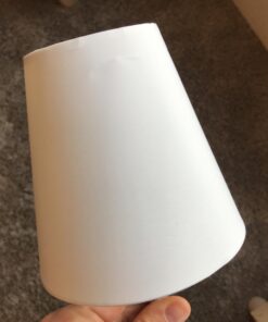 Simple Designs LT2013-WHT Mini Basic Sand Nickel Table Lamp with Fabric Shade, White 26 91JPsu3iv1L