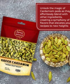 Spicy World Green Cardamom Pods 3.5 Oz - As Seen on Tik Tok - Premium Quality Whole Green Cardamom Pods | Vegan | Large | Aromatic Cardamon 3.5 Ounce (Pack of 1) 26 91JQFcoauWL