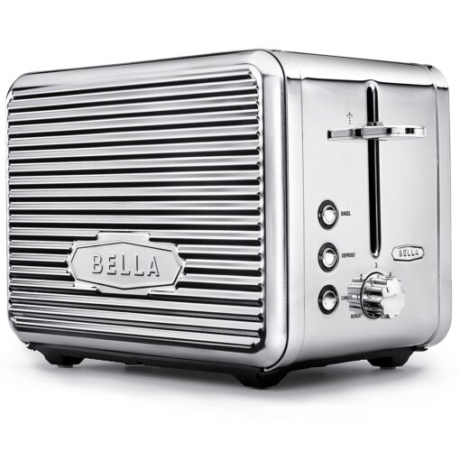 BELLA (14387) Linea Collection 2-Slice Toaster with Extra Wide Slot & Custom Settings, Polished Stainless Steel Chrome