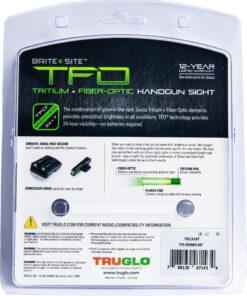 TRUGLO TFO Tritium & Fiber-Optic Sight Durable Snag-Resistant Glowing Night Sight, Compatible with Kimber 1911 Models with Fixed Rear Sight (Excluding Micro Series) Green Rear Sight 23 91JSRXEDOxL