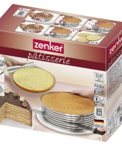 Zenker Stainless Steel Layer Cake Slicing Kit with 12" Serrated Knife, 3-Piece 11 91JX660 jL