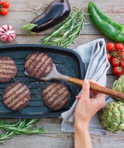 Miusco Non-Stick Silicone Kitchen Utensils Set with Natural Acacia Hard Wood Handle, 5 Pieces, Grey, BPA Free, Baking, Serving and Cooking Utensils Gray 30 91JaSGEVhPL