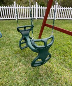 Swing-N-Slide WS 3452 Heavy Duty Two Person Dual Glider Swing, with Coated Chains to Prevent Pinching, 18" W x 25 in H x 40" L, Green 14 91JcIjs3S9L