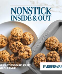 Farberware Bakeware Nonstick Cookie Baking Sheets, 3-Piece Set, Gray 17 91JfGdTpqjL