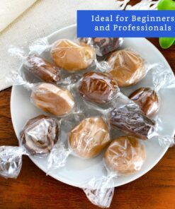 FIESTA WRAPS Clear Candy Wrappers for Caramels (300 Pcs 3.5 x 5 inches) - Natural Clear Cellophane Candy Wrappers - Caramel Wrappers - Candy Wrapping Paper - Chocolate Wrappers - Lollipop Wrappers 3.5x5 Inch (Pack of 300) 13 91JfQKoupmS