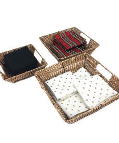 Trademark Innovations Set of 3 Square Wicker Look Baskets With Built In Handles 17 91JftNeOuQL