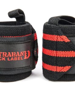 Contraband Black Label 1001 Weight Lifting Wrist Wraps w/Thumb Loops (PAIR) - Competition Grade Wrist Support USPA Approved for Powerlifting, Bodybuilding, Strongman 18in Standard Length 2-Stripe Heavy (BLACK/WHITE) 19 91JhpkyCG5L