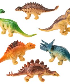 PREXTEX 16" Dinosaur Truck Carrier Playset with 6 Mini Plastic Dinosaurs, Dinosaur Toy Trucks for Toddler Boys 3 to 5 Years Old 19 91JiObJpi6L