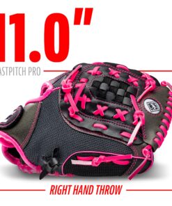 Franklin Sports Girls Softball Glove - Women's Windmill Fastpitch + Slowpitch Softball Glove Right Hand Throw 11" Pink 12 91JoBcJKrHL
